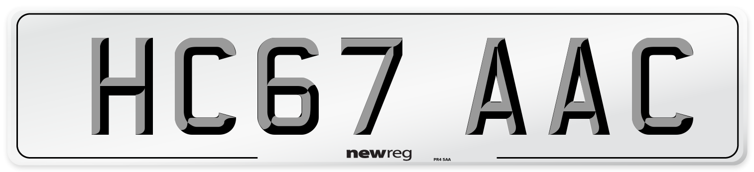 HC67 AAC Number Plate from New Reg